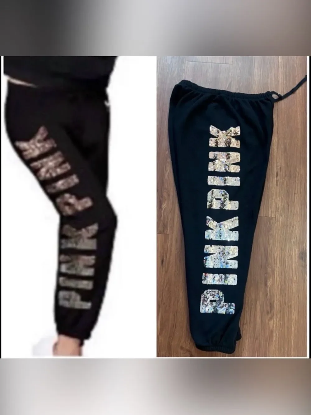VS PINK Classic jogger Gold silver Ombre Bling Medium